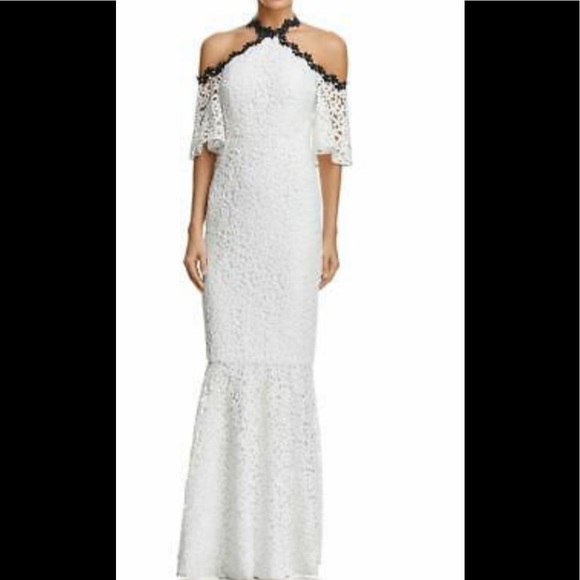 Jill Stuart Dresses & Skirts - Jill Stuart Women’s Ivory Halter Lace Evening Gown